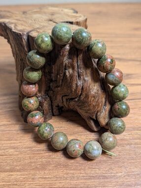 Unakite 10mm Crystal Bracelet